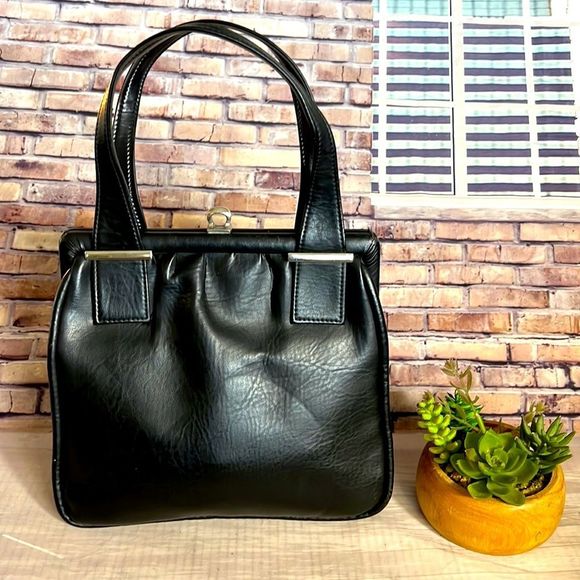 Vintage Bags Vintage Rare Grandma Black Genuine Leather Boscha